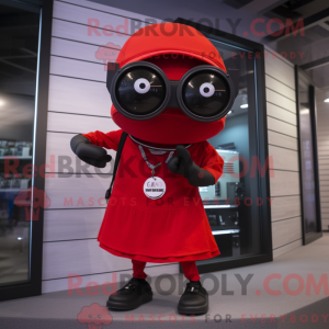 Red Camera mascot costume...