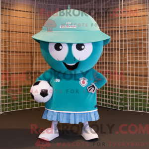 Teal Soccer Goal maskot...