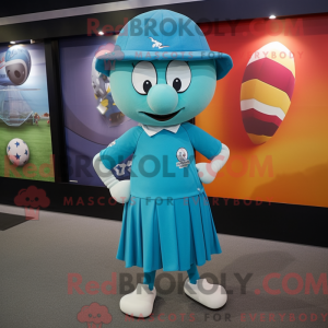 Teal Soccer Goal maskot...