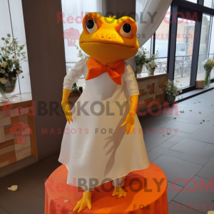 Orange Frog mascot costume...