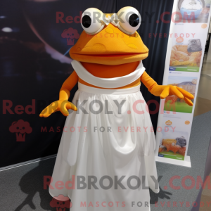 Orange Frog mascot costume...