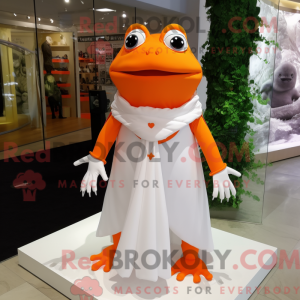 Orange Frog mascot costume...