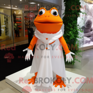 Orange Frog maskot kostume...