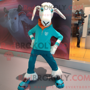 Teal Boer Goat mascot...