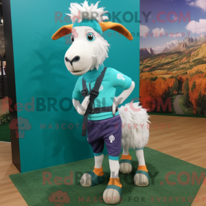 Teal Boer Goat mascot...