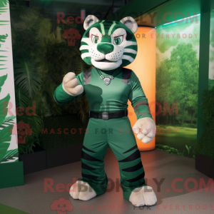 Green Tiger mascot costume...