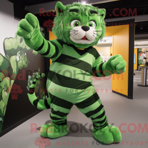 Green Tiger mascot costume...