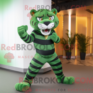 Green Tiger mascot costume...