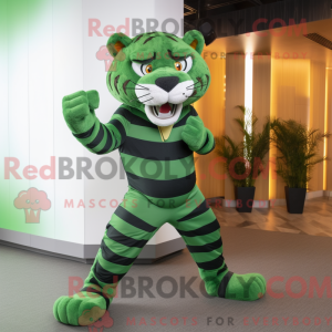 Grön tigermaskot kostym...