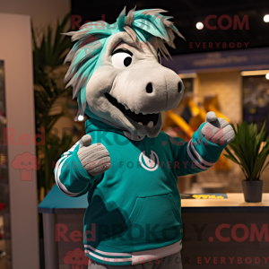 Blågrøn Quagga maskot...