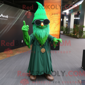 Green Wizard mascot costume...