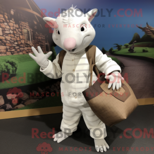 White Armadillo mascot...