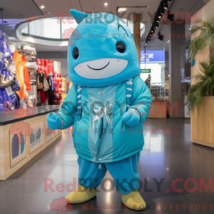 Cyan Narwhal máscara...