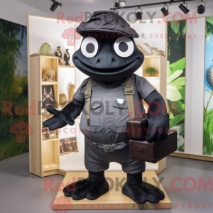 Black Frog mascot costume...