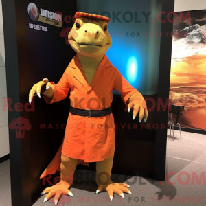 Orange Komodo Dragon mascot...