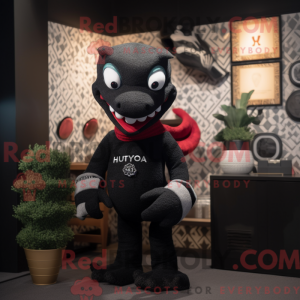 Black Hydra mascot costume...