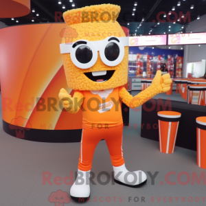 Orange Pop Corn Maskottchen...