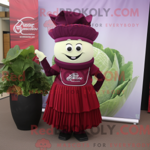 Maroon Cabbage mascot...