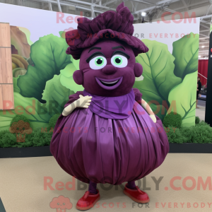 Maroon Cabbage mascot...