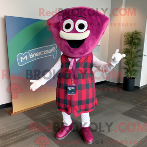 Magenta Pizza Slice mascot...