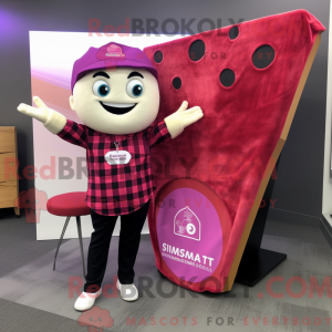 Magenta Pizza Slice mascot...