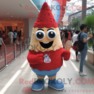 Red Ice Cream Cone maskot...