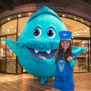 Turquoise Stingray mascot...
