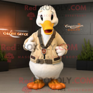 Cream Geese mascot costume...