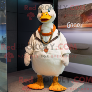Cream Geese mascot costume...