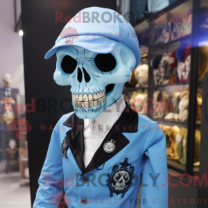 Blue Skull-maskotdraktfigur...