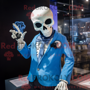 Blue Skull-maskotdraktfigur...