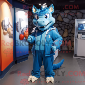 Blue Dragon mascot costume...