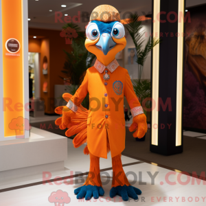 Orange Peacock mascot...