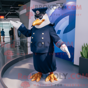 Navy Penguin mascot costume...