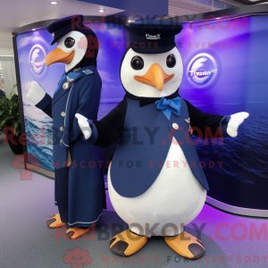 Navy Penguin mascot costume...