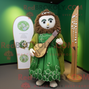Olive Celtic Harp mascot...