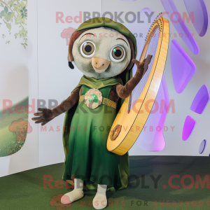 Olive Celtic Harp mascot...
