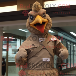Tan Kylling maskot kostume...