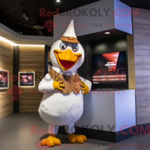 Tan Kylling maskot kostume...