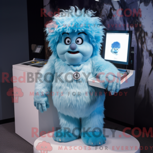 Sky Blue Yeti mascot...