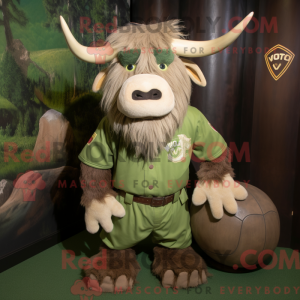 Olive Yak mascot costume...