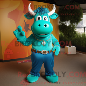 Turkis Bull maskot kostume...