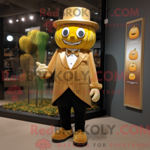 Gold Pumpkin mascot costume...