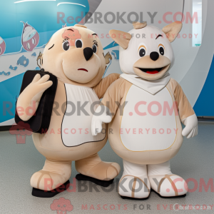 Béžová postava maskota Pair...