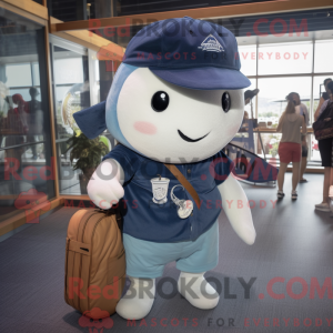 Navy Narwhal maskot kostume...