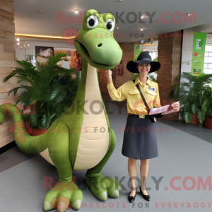 Oliven Brachiosaurus maskot...