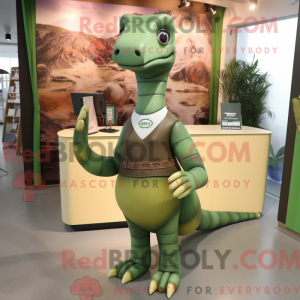 Olive Brachiosaurus mascot...