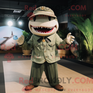 Oliven Megalodon maskot...