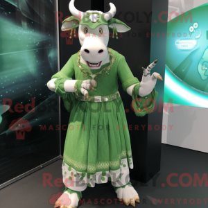 Green Zebu mascot costume...