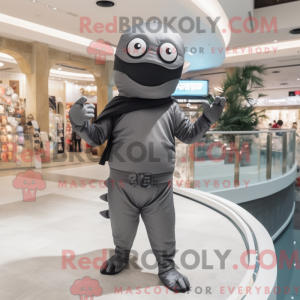 Grå Ninja-maskotdraktfigur...
